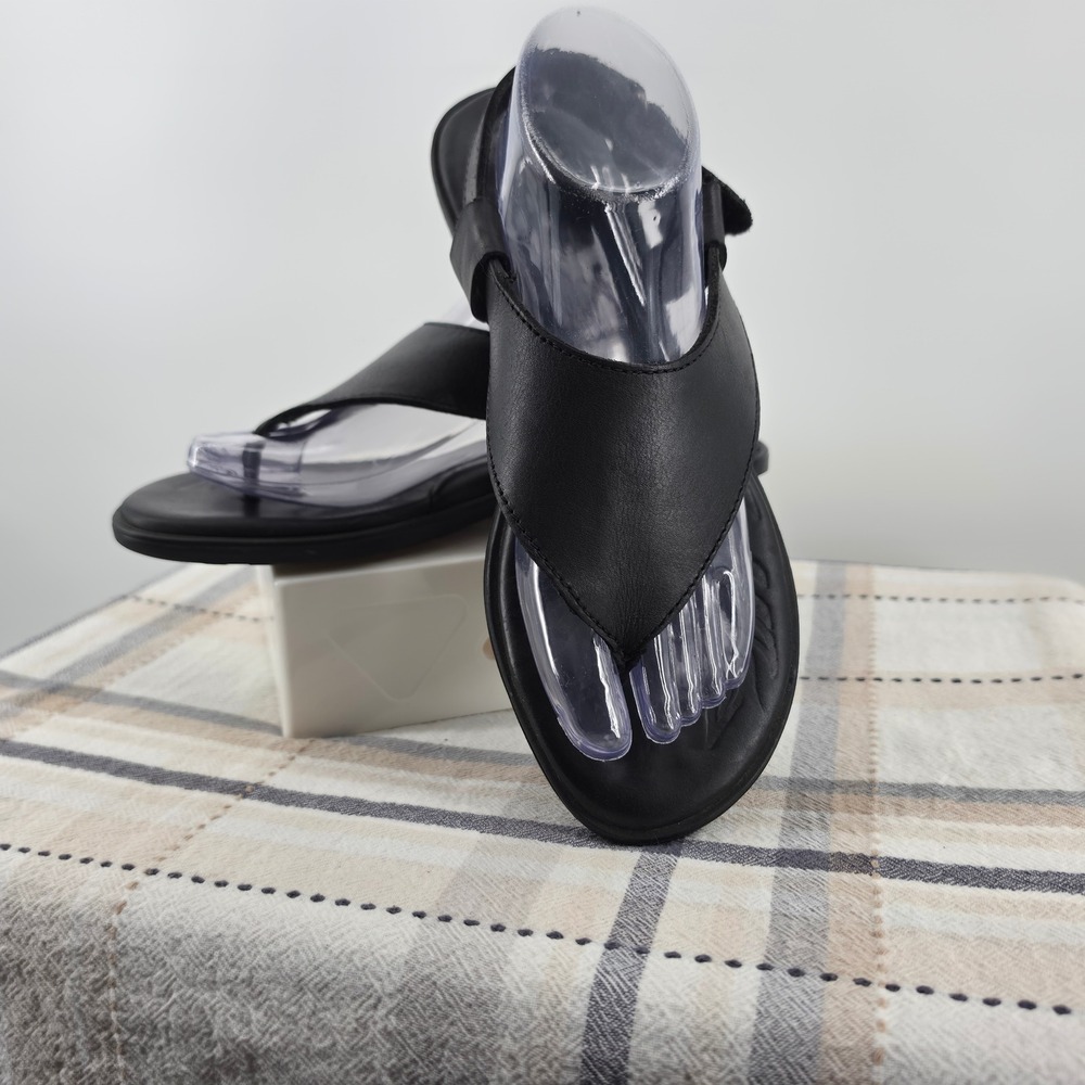B.O.C. Born Black Leather Thong Slingback Sandals Women's 9 Handcrafted Mexico